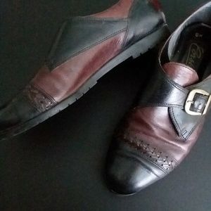 Vintage red and dark green leather dress shoes